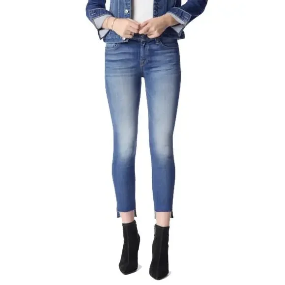 REVOLVE 7 For All Mankind Step Hem Skinny Jeans in Washed Overdye Black Size 27